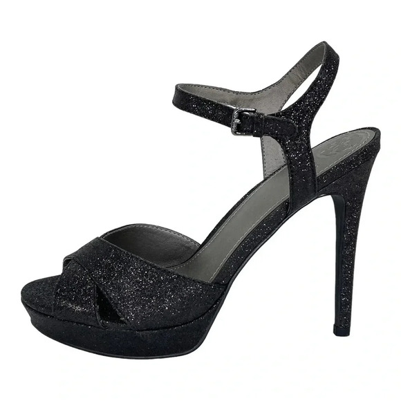 Guess Jordie Black Glitter Metallic Womens Heels Size 7.5M - Picture 2 of 11
